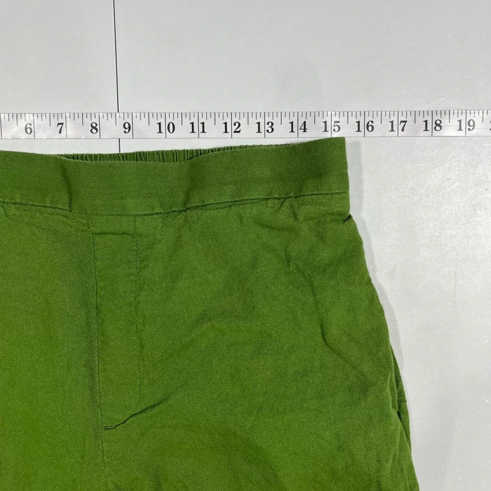 Banana Republic Fisherman Granola Green Linen Wide Leg Pants Womens Medium Boho